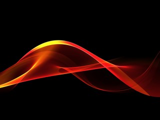 Abstract Orange Waves Background