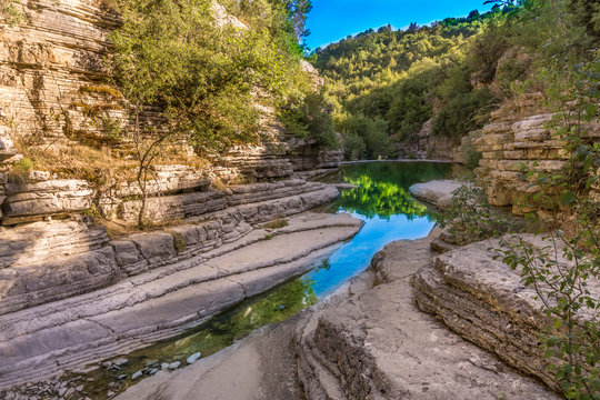 Natural pools, ovires rogovou near Papigo village at Zagorochoria in Epirus, Greece