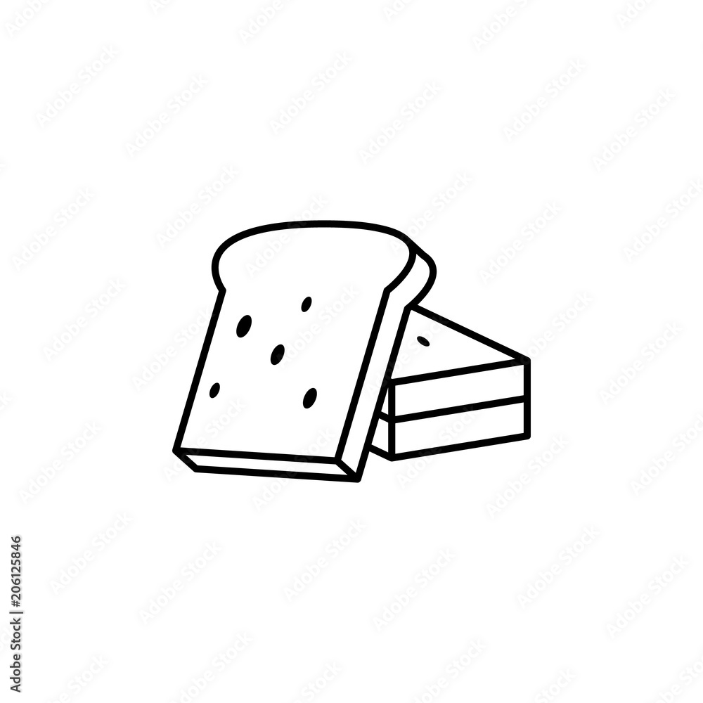 Poster sliced ​​bread icon. element of food icon for mobile concept and web apps. thin line sliced ​​bread 