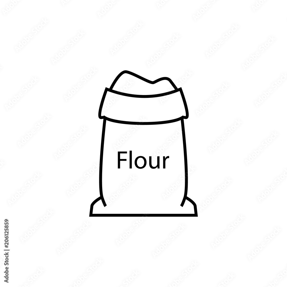 Poster flour in a bag icon. element of food icon for mobile concept and web apps. thin line flour in a bag 
