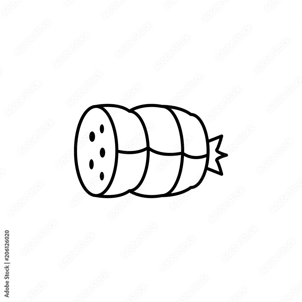 Poster boiled sausage icon. element of food icon for mobile concept and web apps. thin line boiled sausage 