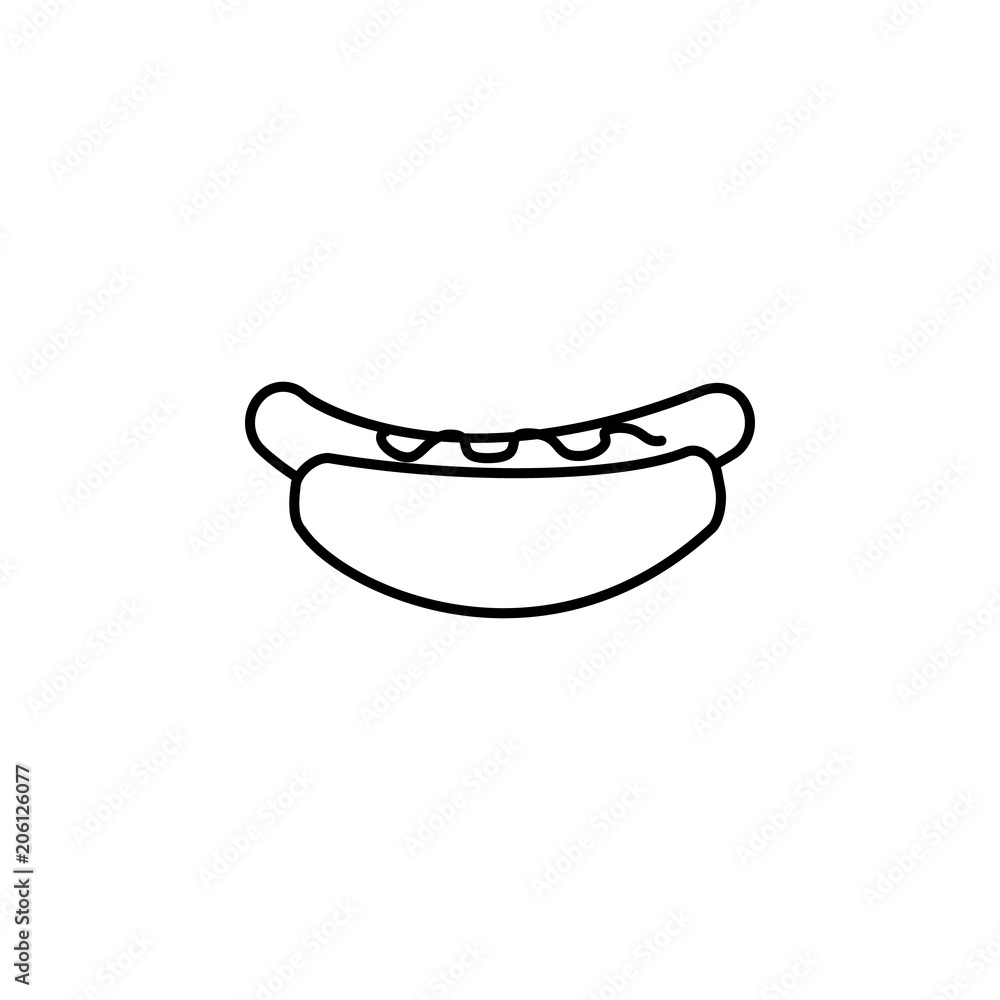Poster course of the dog icon. element of food icon for mobile concept and web apps. thin line course of th