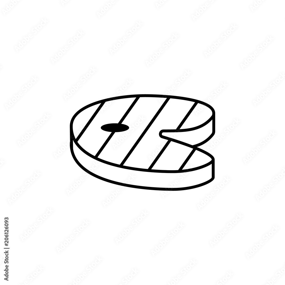 Poster fried steak icon. element of food icon for mobile concept and web apps. thin line fried steak icon c