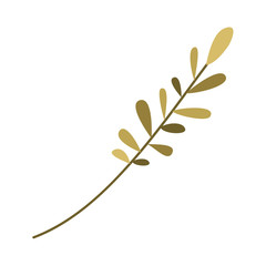branch with leafs decorative icon vector illustration design