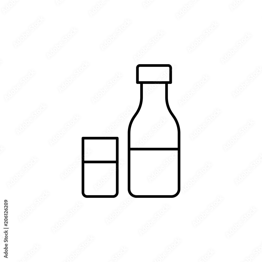 Poster bottle of milk icon. element of food icon for mobile concept and web apps. thin line bottle of milk 