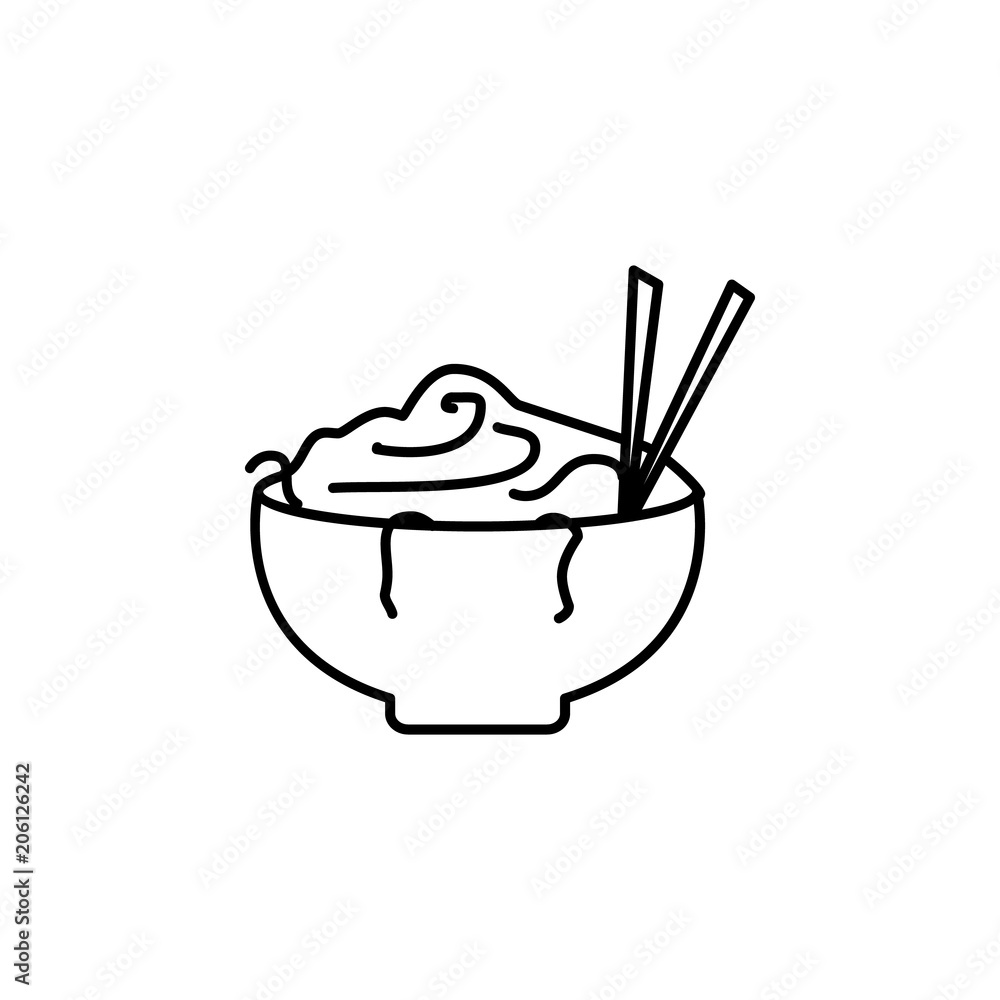 Poster noodles icon. element of food icon for mobile concept and web apps. thin line noodles icon can be us