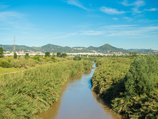The Llobegat River as it passes through Cornella and El Prat