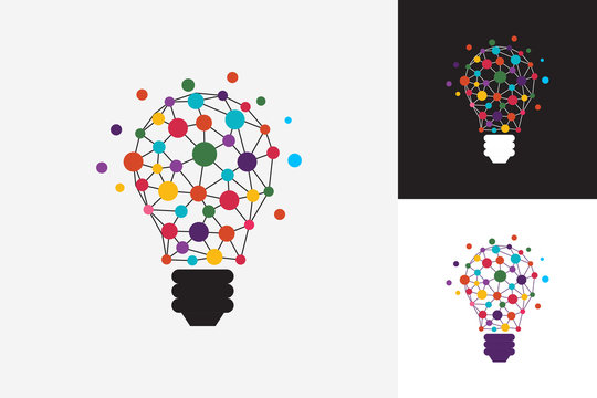 Colorful Technology Bulb Light Logo Template Design Vector, Emblem, Design Concept, Creative Symbol, Icon