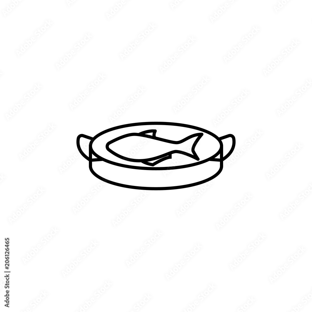 Poster small fish on the board icon. element of food icon for mobile concept and web apps. thin line small 