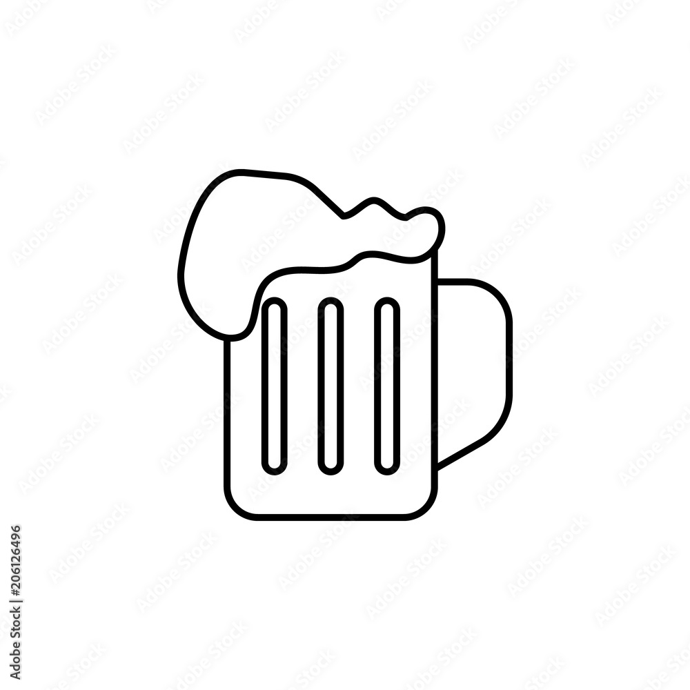 Poster beer in a mug icon. element of food icon for mobile concept and web apps. thin line beer in a mug ic