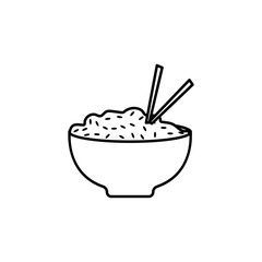 rice in a plate icon. Element of food icon for mobile concept and web apps. Thin line rice in a plate icon can be used for web and mobile