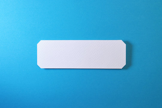 rectangle banner with straight corners on blue background