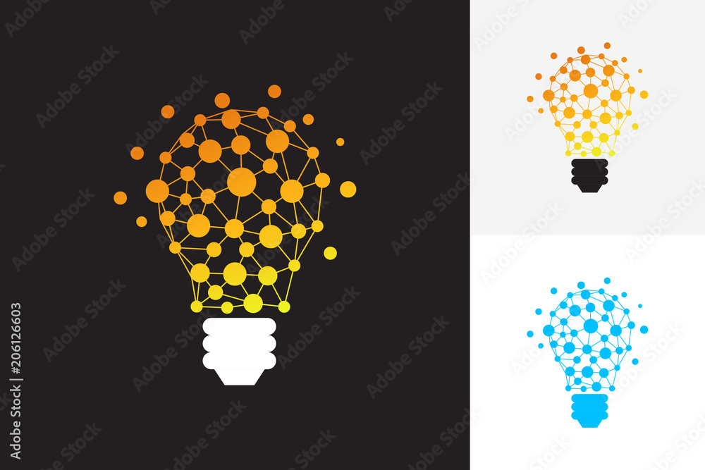 Wall mural technology bulb light logo template design vector, emblem, design concept, creative symbol, icon