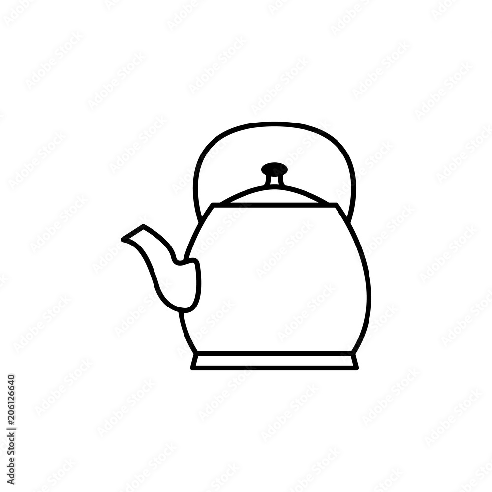 Poster kettle icon. element of food icon for mobile concept and web apps. thin line kettle icon can be used