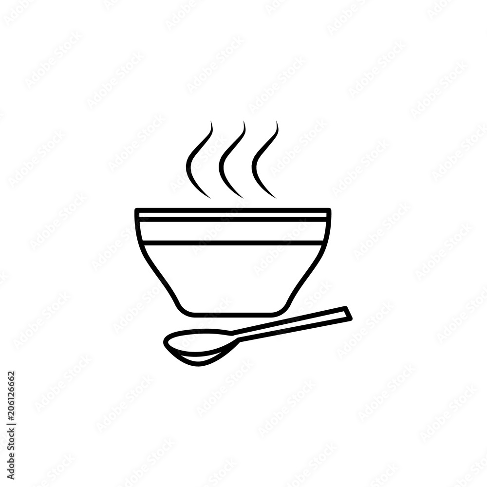 Poster a bowl of soup icon. element of food icon for mobile concept and web apps. thin line a bowl of soup 