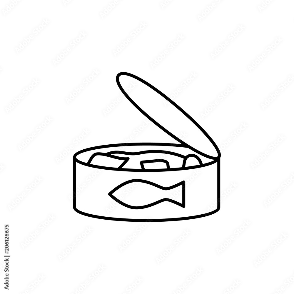 Poster fish preservation icon. element of food icon for mobile concept and web apps. thin line fish preserv