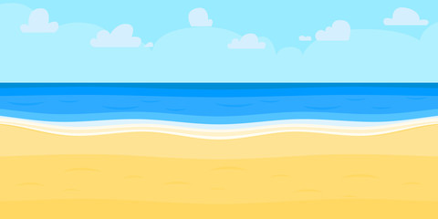 Fototapeta na wymiar Sea panorama, beach vector background