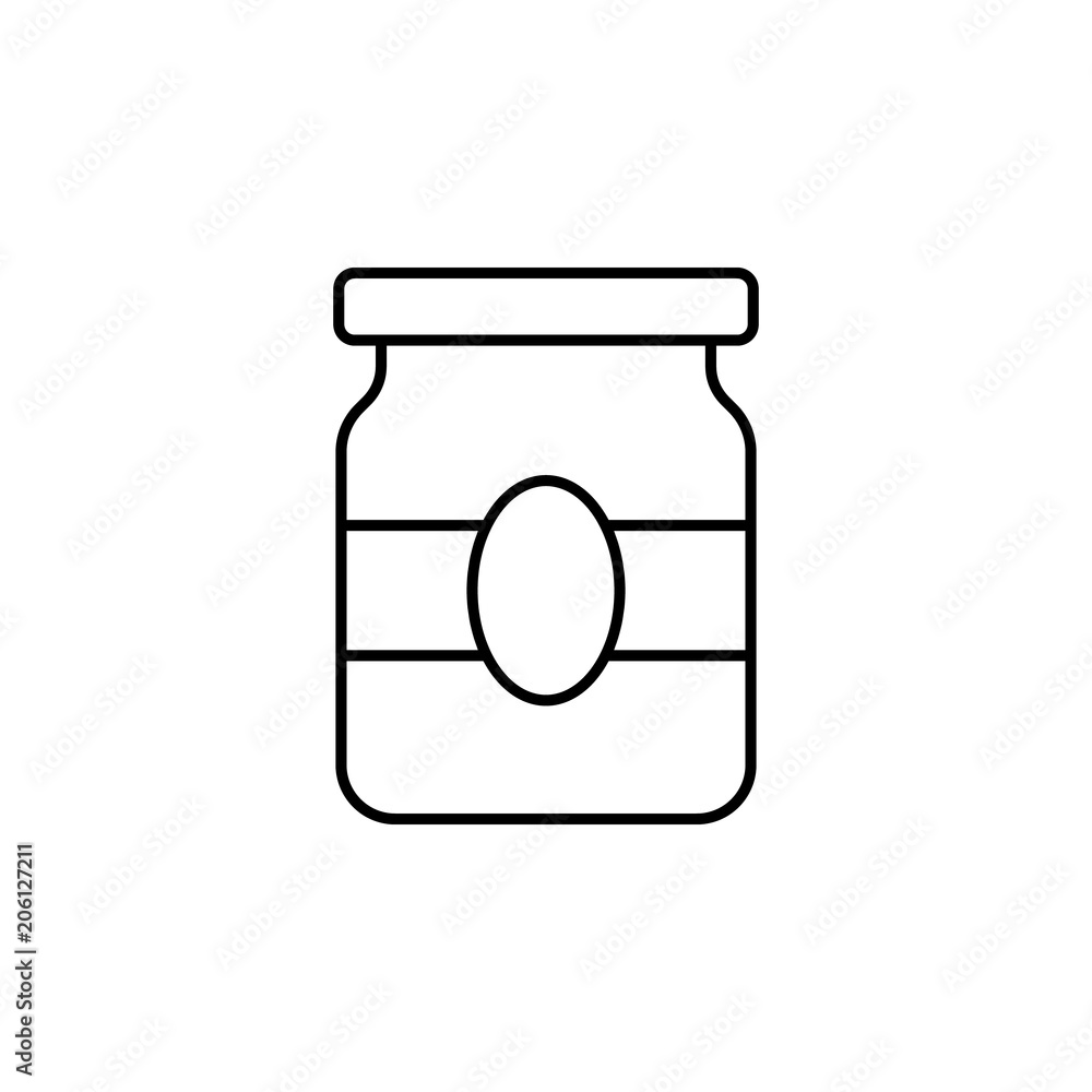 Poster jar of jam icon. element of food icon for mobile concept and web apps. thin line jar of jam icon can