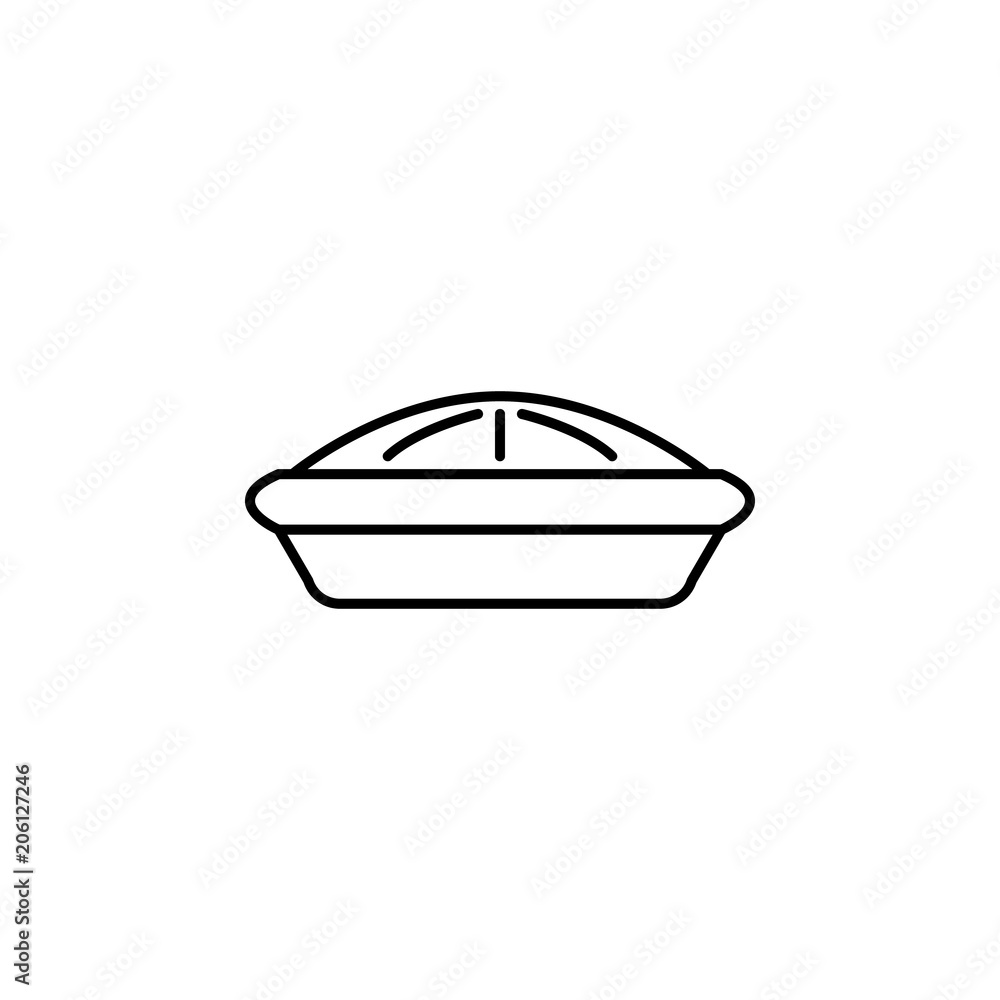 Poster meat pie icon. element of food icon for mobile concept and web apps. thin line meat pie icon can be 