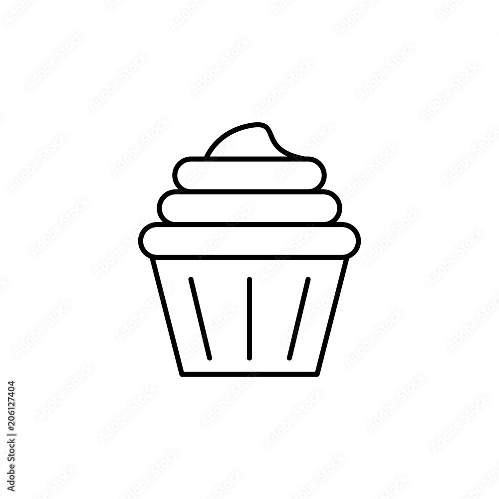 Aufkleber cup cake icon. element of food icon for mobile concept and web apps. thin line cup cake icon can be 
