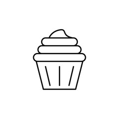 cup cake icon. Element of food icon for mobile concept and web apps. Thin line cup cake icon can be used for web and mobile