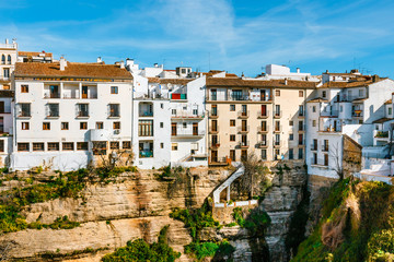 Obraz premium the famous stone bridge over the gorge of tajo in Ronda, Andalusia, Spain