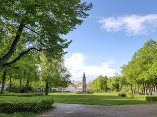 Anger in Frankfurt mit Ehrenmal für die gefallenen sowjetischen Soldaten (Kriegsgräberstätte)
