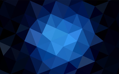 Dark BLUE vector polygon abstract background.