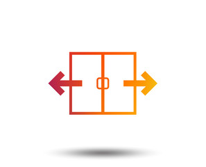 Automatic door sign icon. Auto open symbol. Blurred gradient design element. Vivid graphic flat icon. Vector