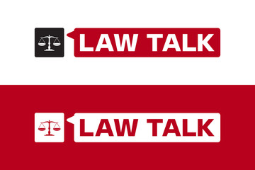 Law Talk Logo Template Design Vector, Emblem, Design Concept, Creative Symbol, Icon