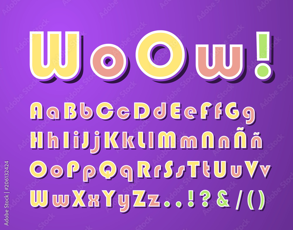 Poster high quality modern festive alphabet on color background . isolated vector elements