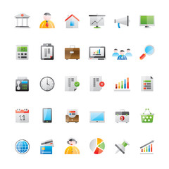 Realistic Business, Office and Finance Icons 1 - Vector Icon Set