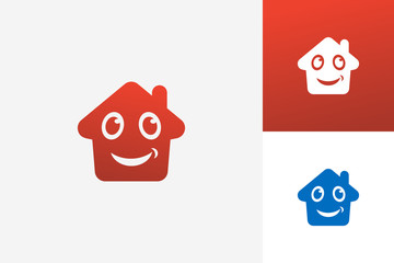 Happy House Logo Template Design Vector, Emblem, Design Concept, Creative Symbol, Icon