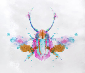 Obraz na płótnie Canvas Monotype vivid beetle