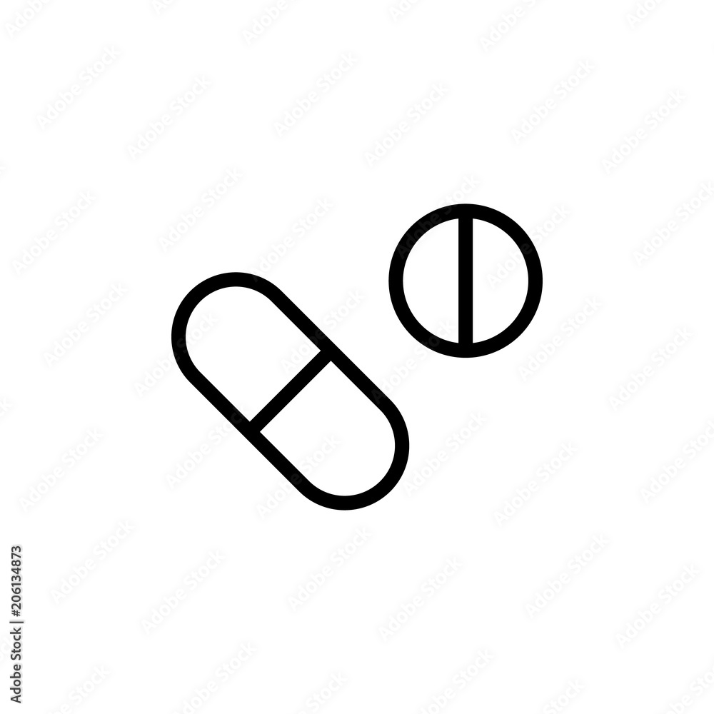 Aufkleber pills icon. element of science icon for mobile concept and web apps. thin line pills icon can be use