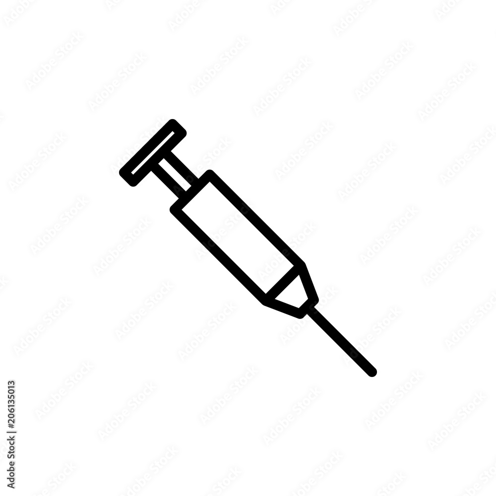 Aufkleber syringe icon. element of science icon for mobile concept and web apps. thin line syringe icon can be