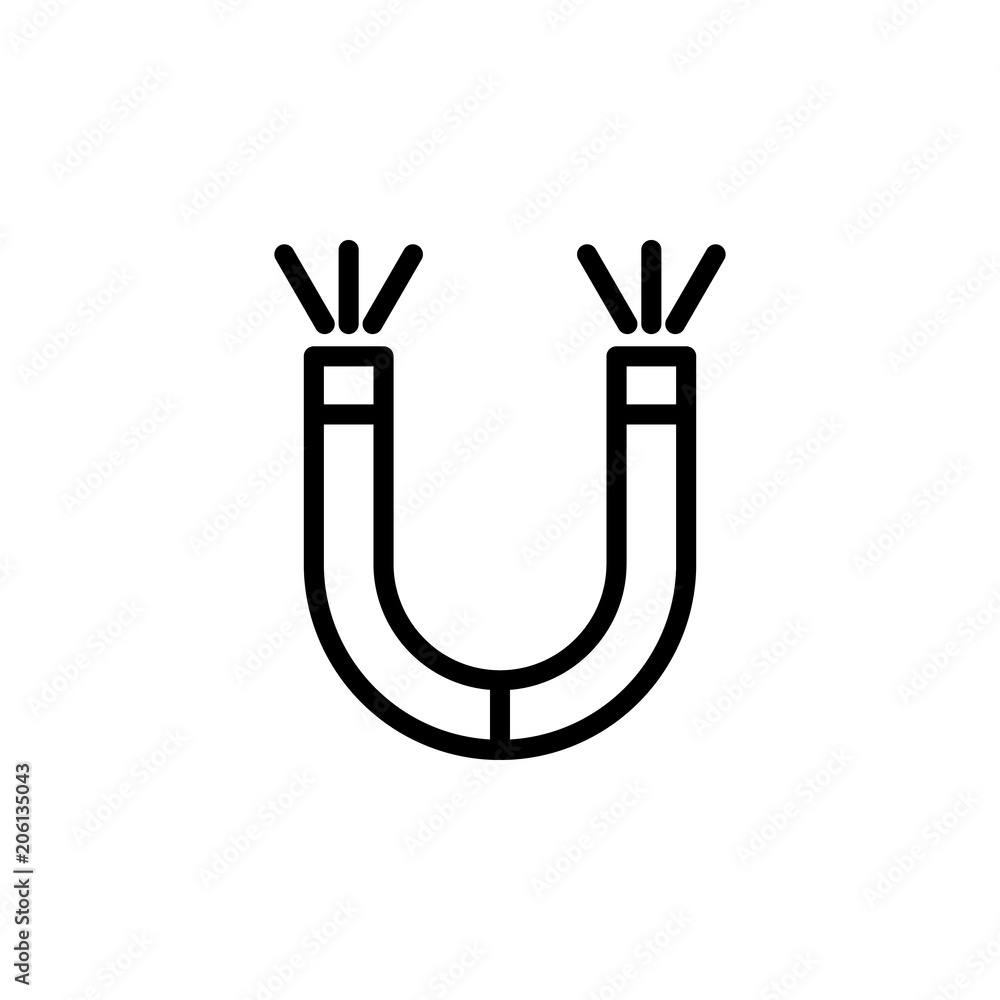 Poster magnet icon. element of science icon for mobile concept and web apps. thin line magnet icon can be u