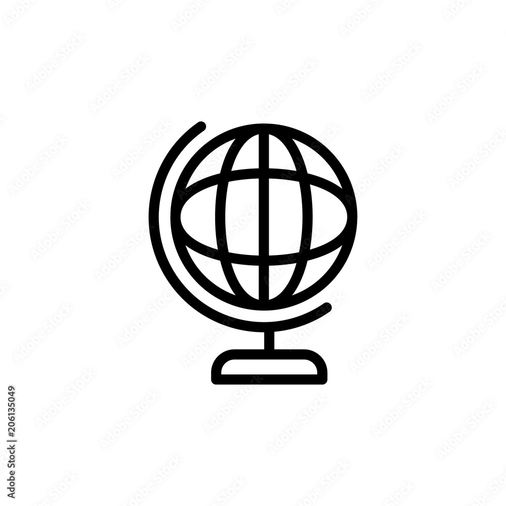 Aufkleber globe icon. element of science icon for mobile concept and web apps. thin line globe icon can be use