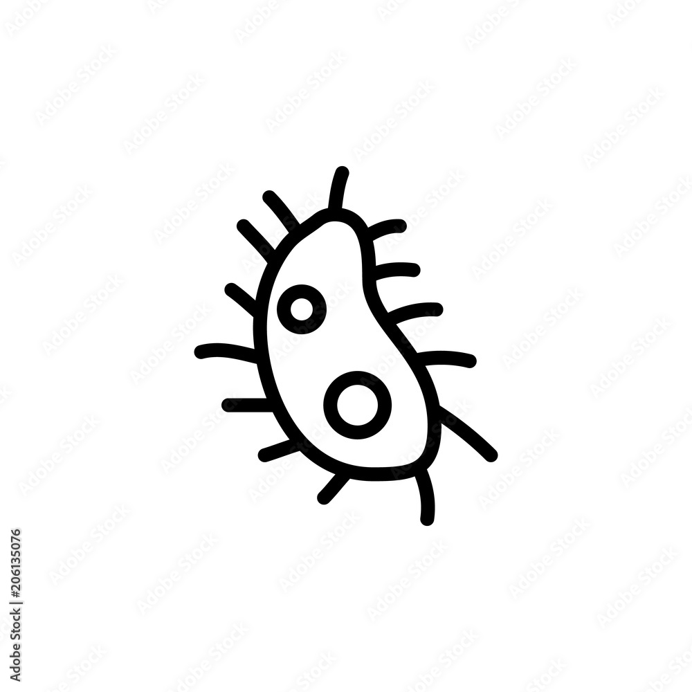 Aufkleber bacterium icon. element of science icon for mobile concept and web apps. thin line bacterium icon ca