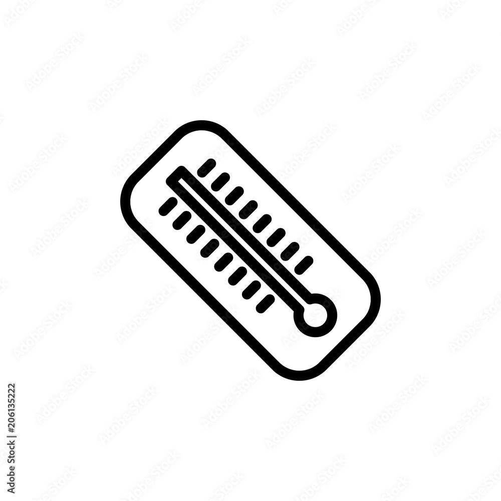 Poster mercury thermometer icon. element of science icon for mobile concept and web apps. thin line mercury