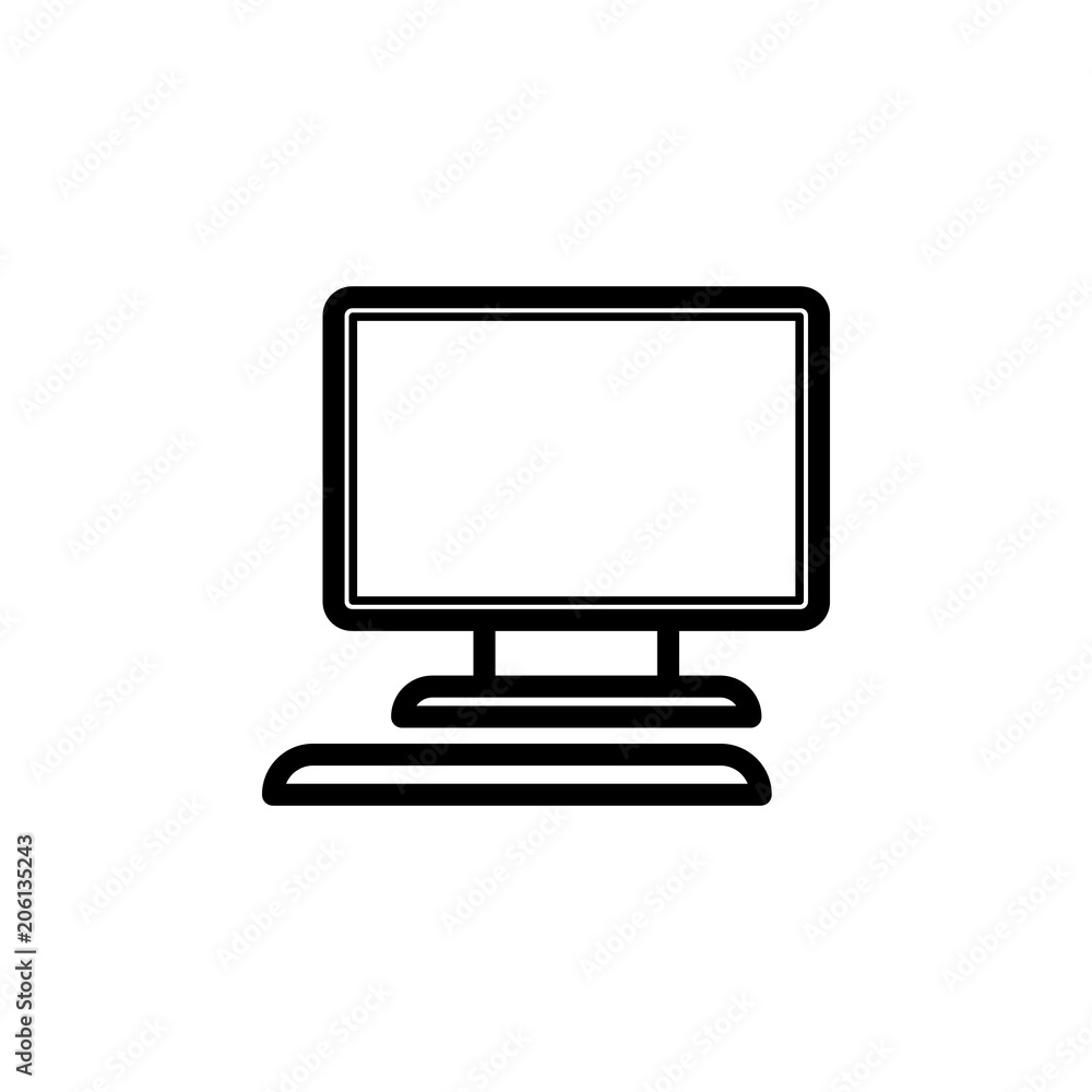 Aufkleber monitor icon. element of science icon for mobile concept and web apps. thin line monitor icon can be