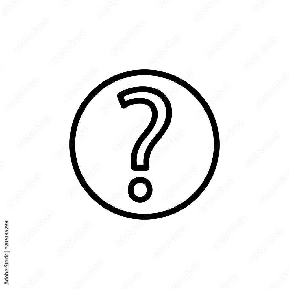 Poster question mark in a circle icon. element of science icon for mobile concept and web apps. thin line q