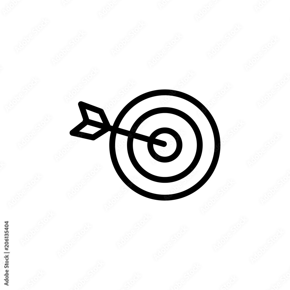 Poster goal and bow icon. element of science icon for mobile concept and web apps. thin line goal and bow i