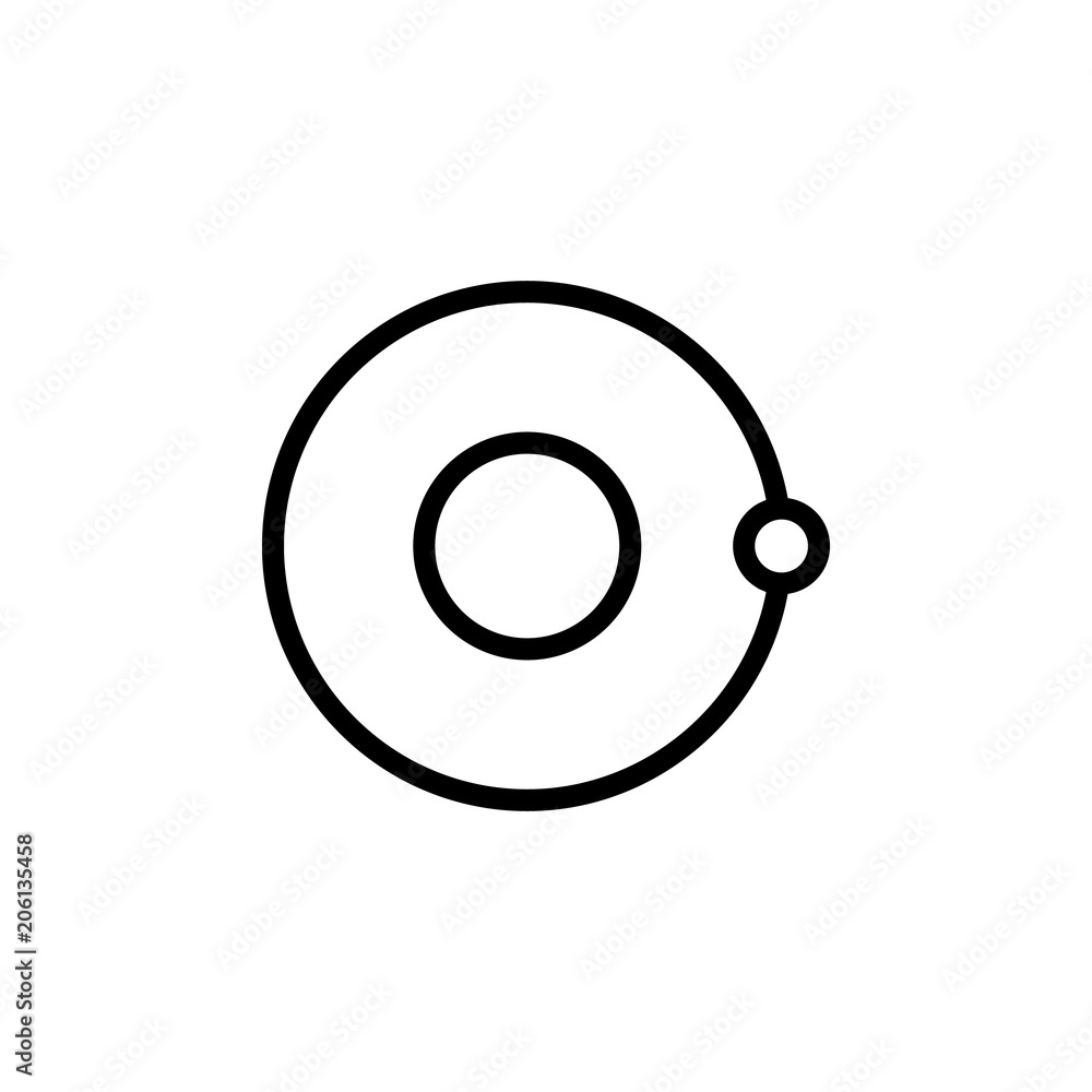 Aufkleber solar system icon. element of science icon for mobile concept and web apps. thin line solar system i