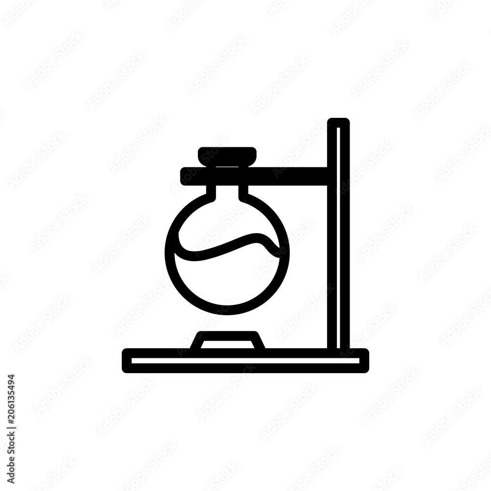 Aufkleber flask on fire icon. element of science icon for mobile concept and web apps. thin line flask on fire