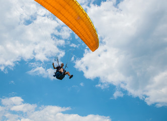 A man paragliding