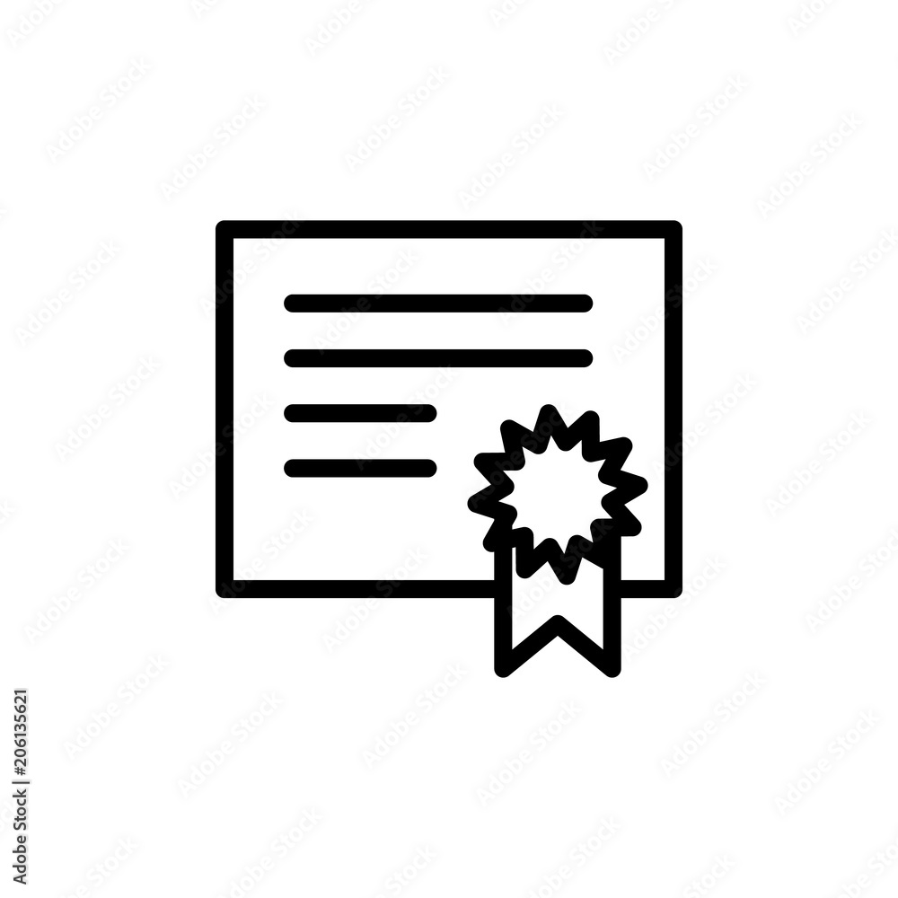 Aufkleber certificate icon. element of science icon for mobile concept and web apps. thin line certificate ico