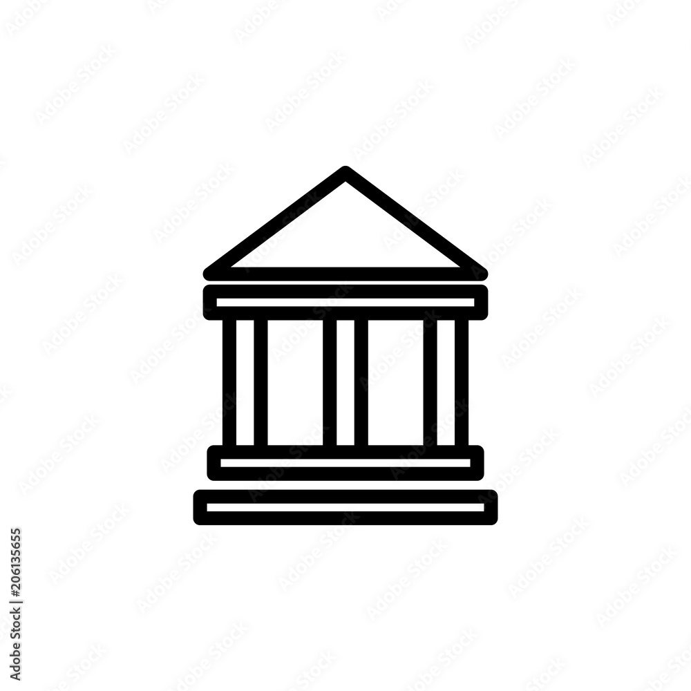 Poster educational building icon. element of science icon for mobile concept and web apps. thin line educat