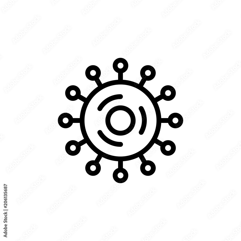Aufkleber virus icon. element of science icon for mobile concept and web apps. thin line virus icon can be use