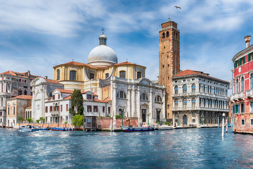 Naklejka premium Scenic architecture along the Grand Canal in Venice, Italy
